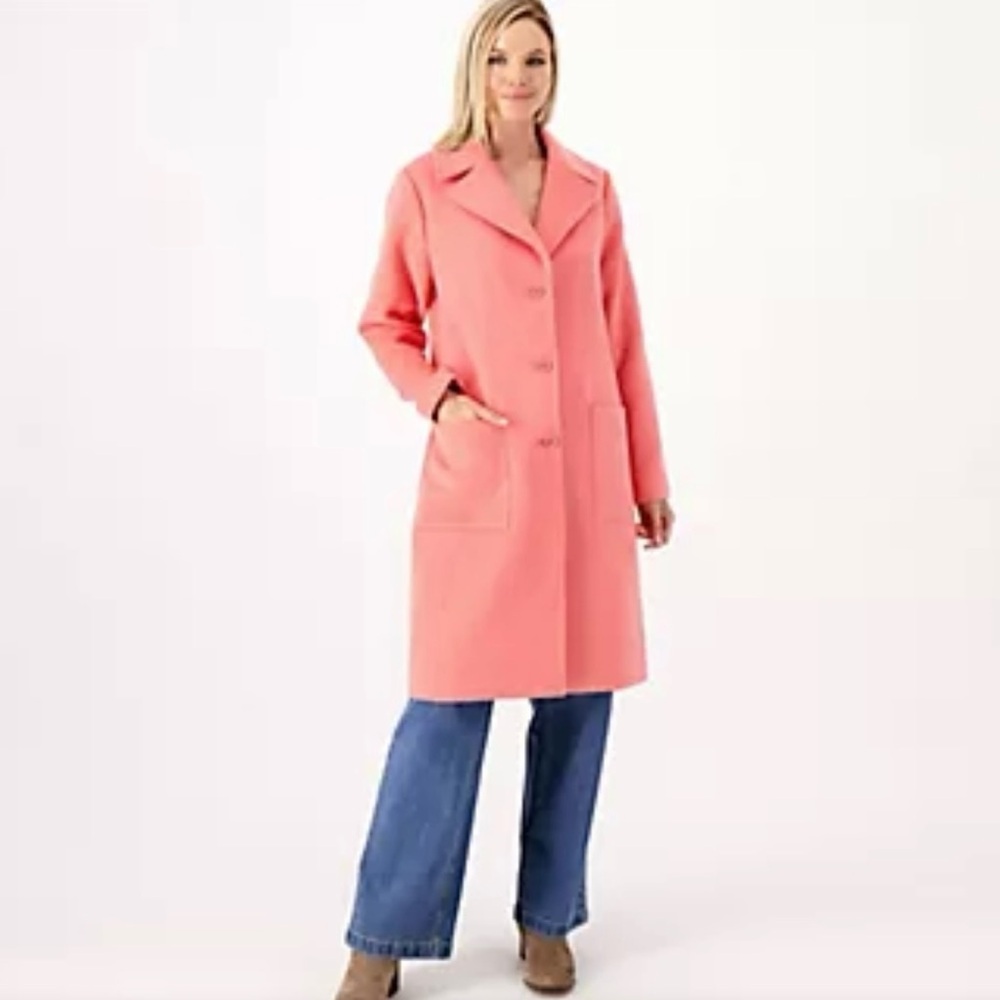 Candace Cameron Bure Button Front Tailored Coat New